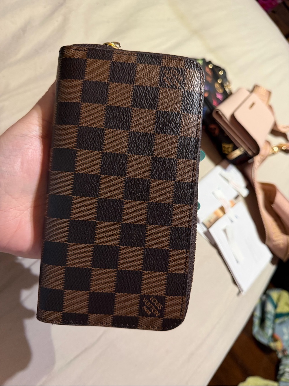Damier Ebene Wallet  - Brown